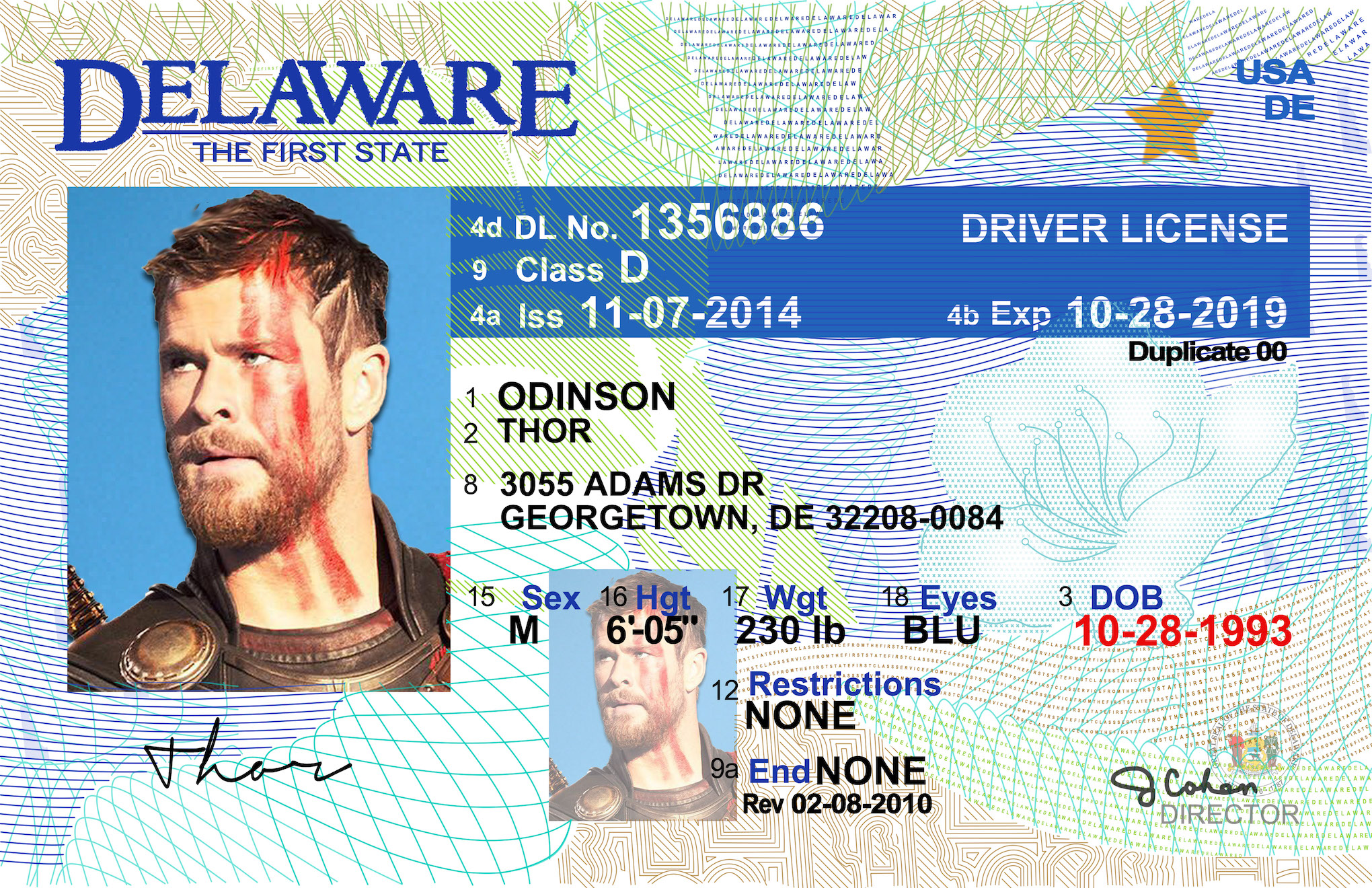 License ended. Delaware Driver License. Driver License USA Delaware. Class "в" Driver License.